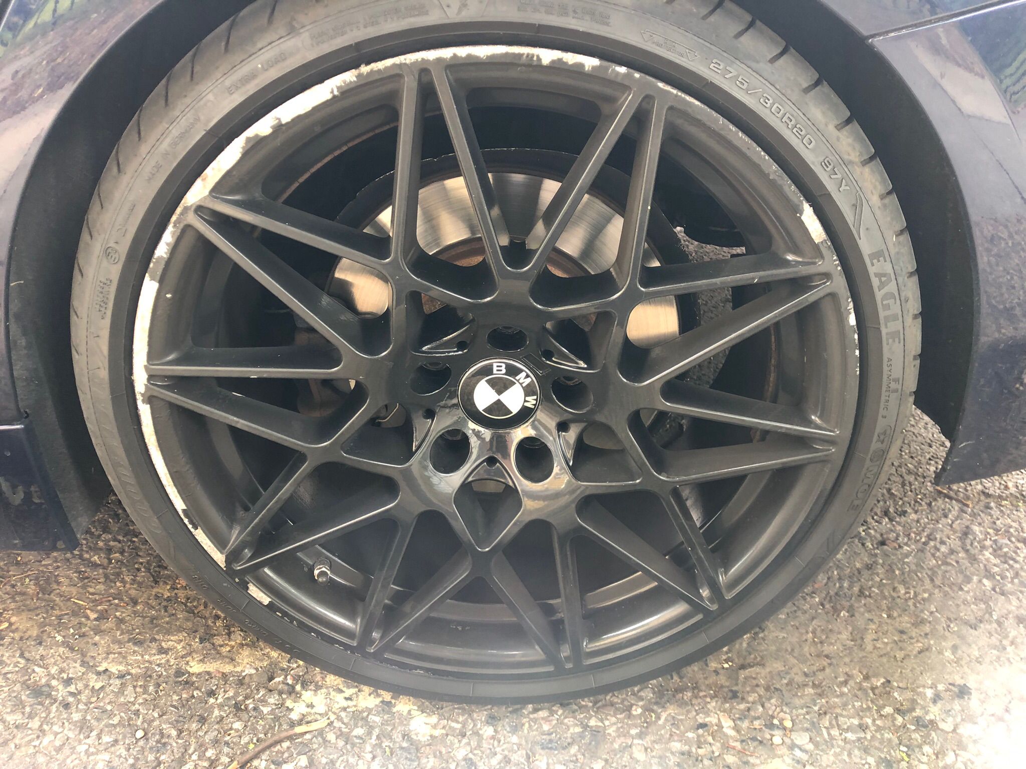 BMW Alloy Wheel Before Refurbishment - Scratched and Damaged