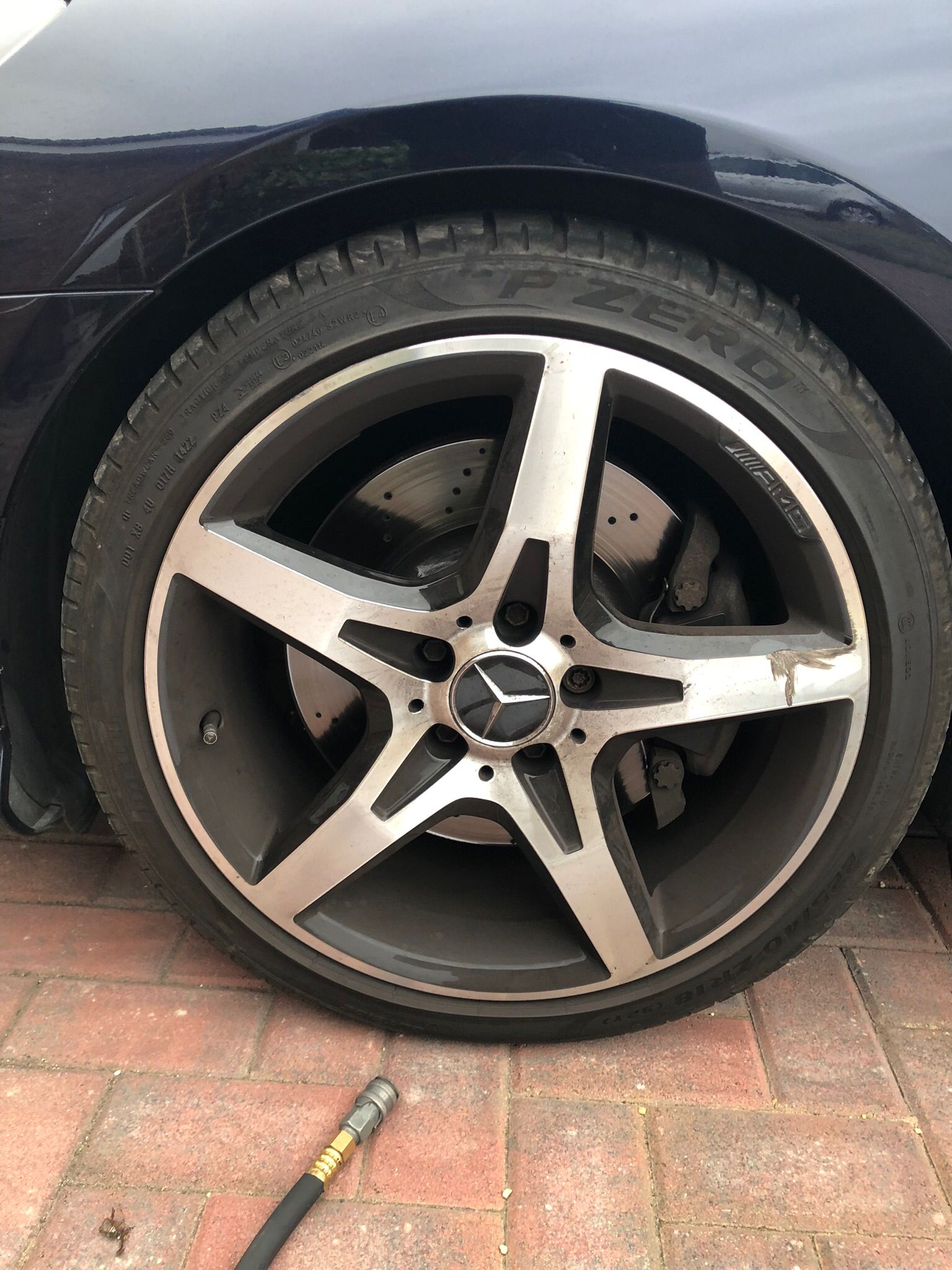 Mercedes Alloy Wheel Before Refurbishment - Kerb Damage